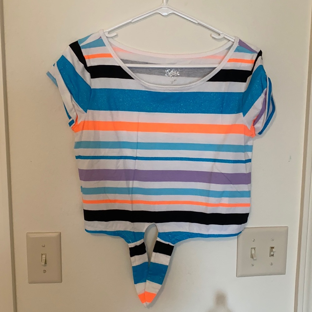 Justice Cropped Sparkly Tee